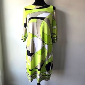 Robbie Bee Women's Vintage Retro 70s Geometic Dress Small